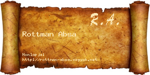 Rottman Absa névjegykártya